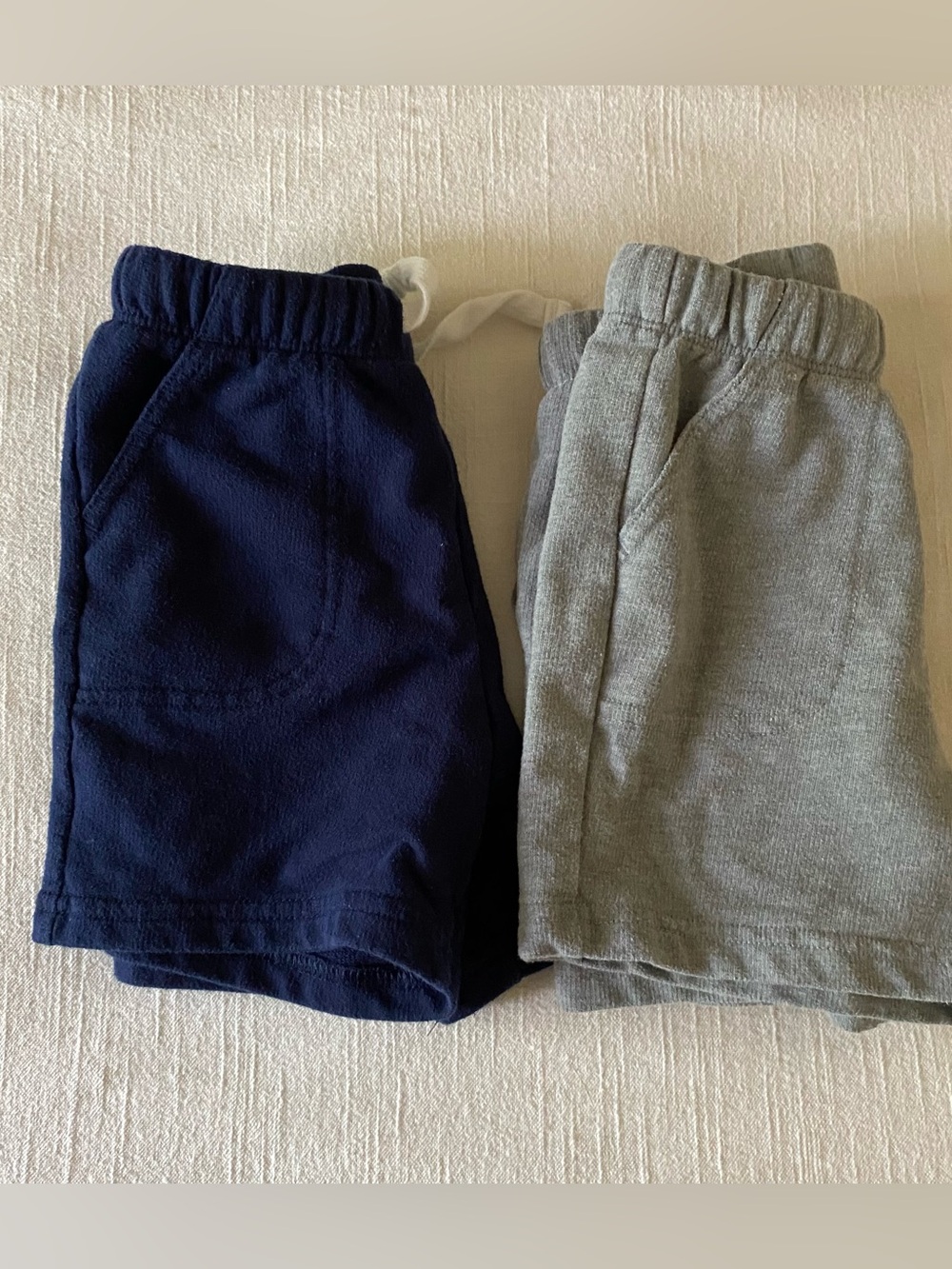 Kids Pull-On Shorts - Navy and Heather Gray